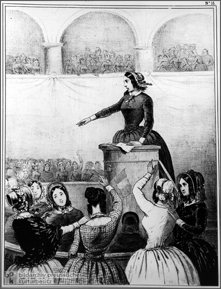 Caricature: Women's Club Meeting (1848)